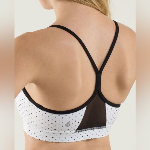 lululemon athletica Other - Lululemon Flow Y Bra in Chevron Dot Black & White